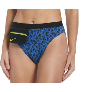 Nike Women's Party Dots High Waist Bikini Bottoms Detachable zip pack Large NWT